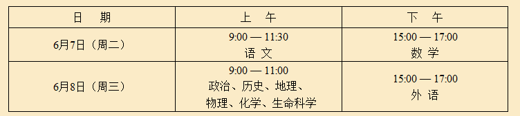 2016年上海市普通高校招生統(tǒng)一文化考試時(shí)間確定