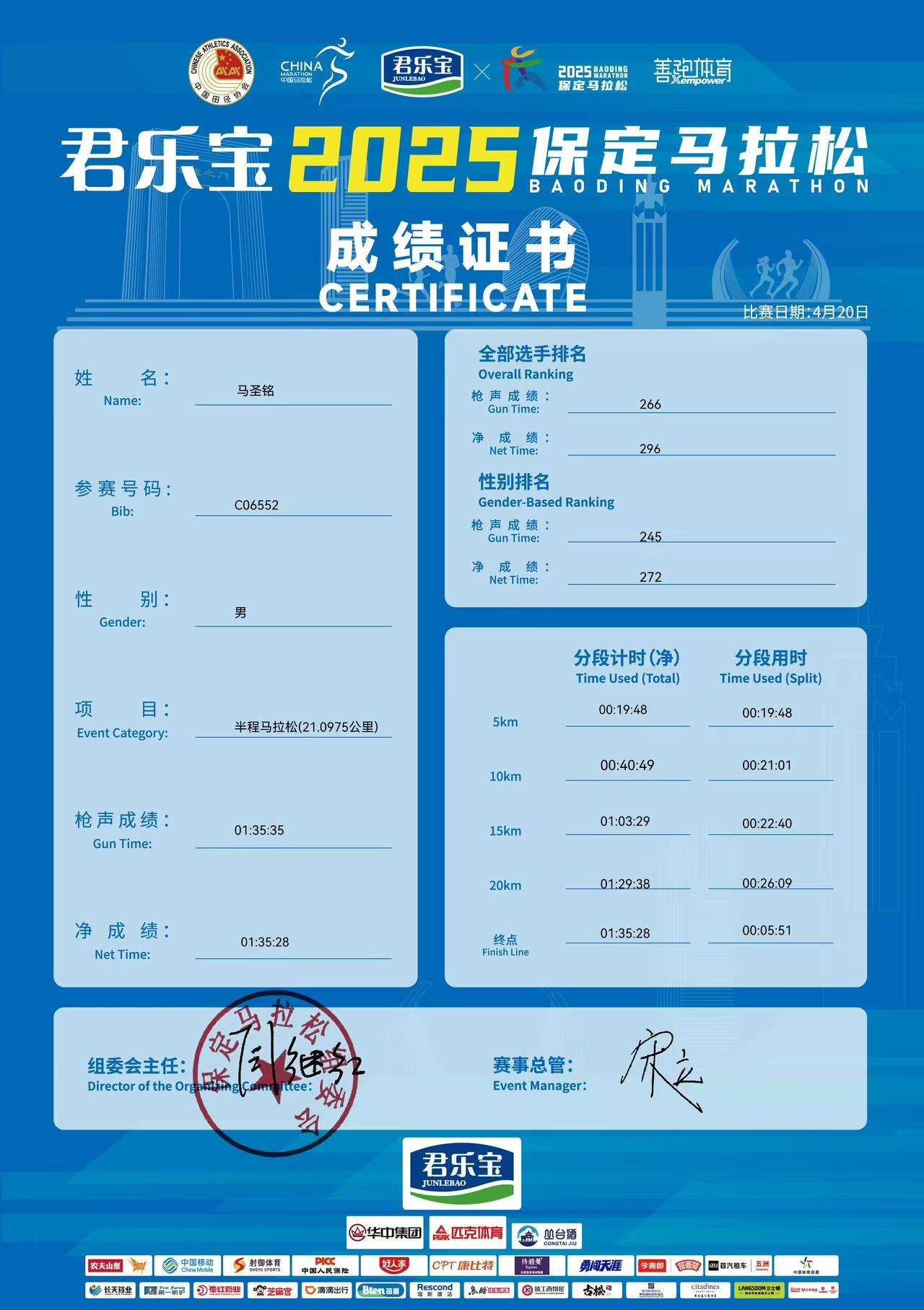 喜報(bào)|我校學(xué)子在君樂寶2025馬拉松比賽中斬獲佳績