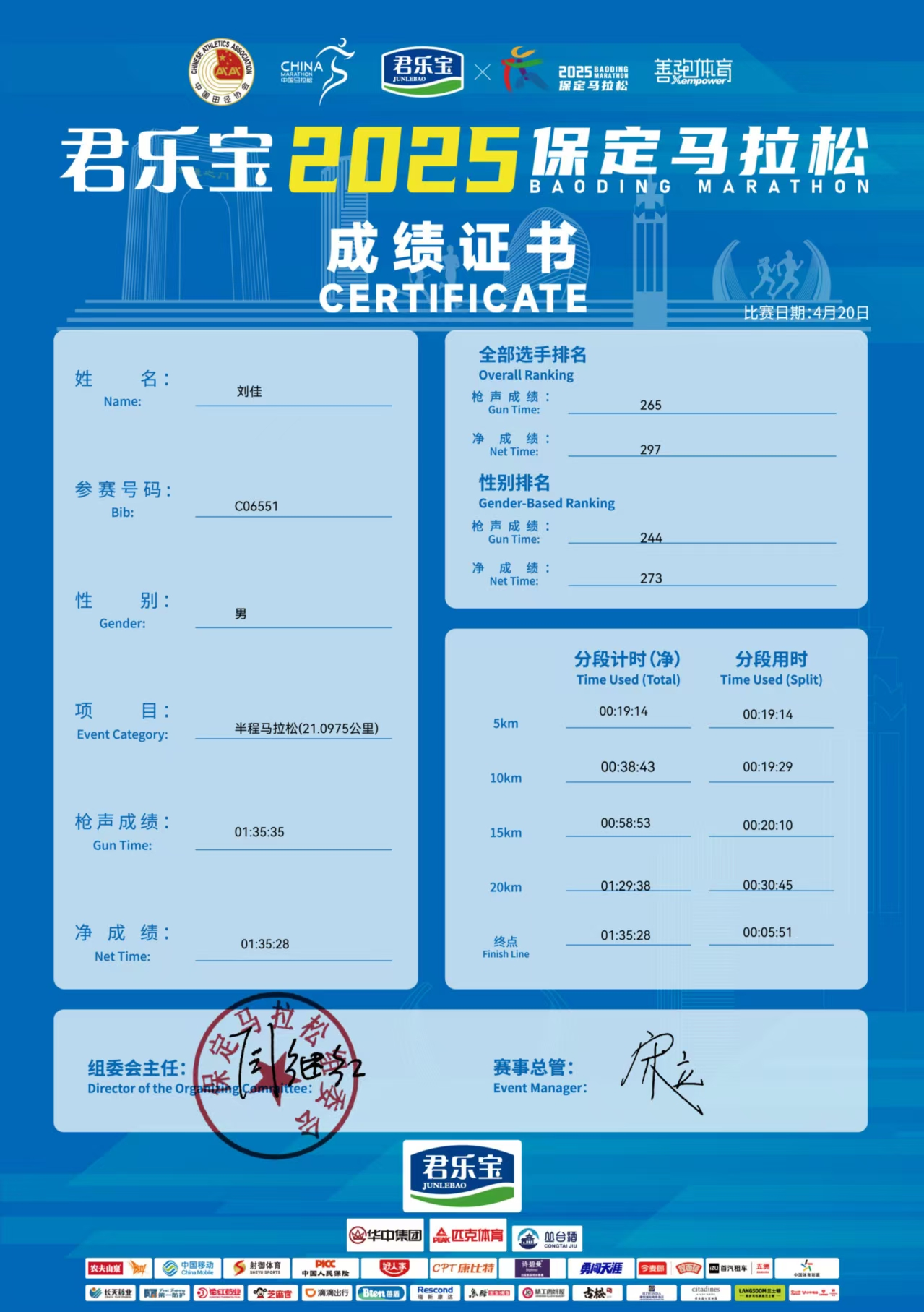 喜報(bào)|我校學(xué)子在君樂寶2025馬拉松比賽中斬獲佳績